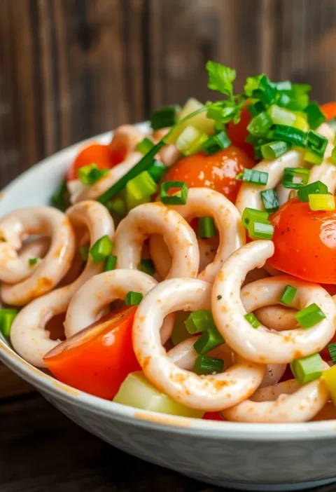 Покроковий салат із кальмарами: рецепт із фото