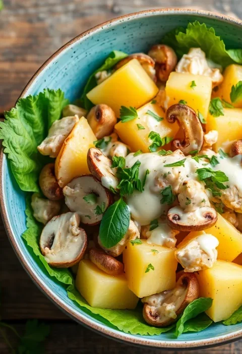Салат з ананасом, куркою і грибами: класичний рецепт