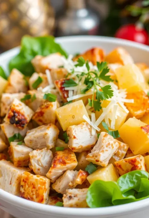 Салат з копченою куркою і ананасами: святковий рецепт