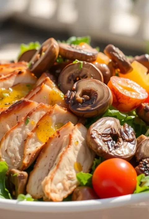 Салат з копченою куркою і маринованими грибами: пікантний вибір