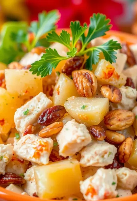 Салат з куркою, ананасами і горіхами: святковий вибір