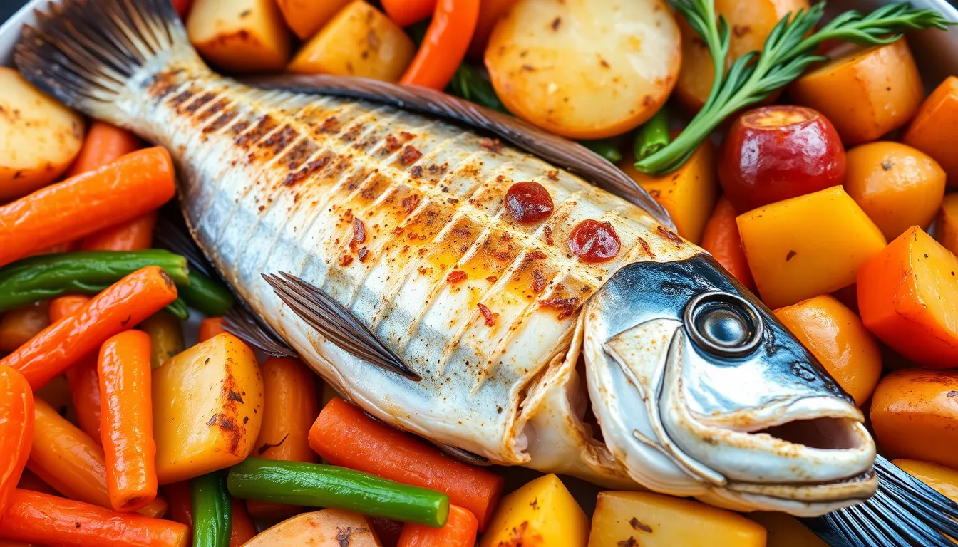 Скумбрія з овочами: рецепт запікання